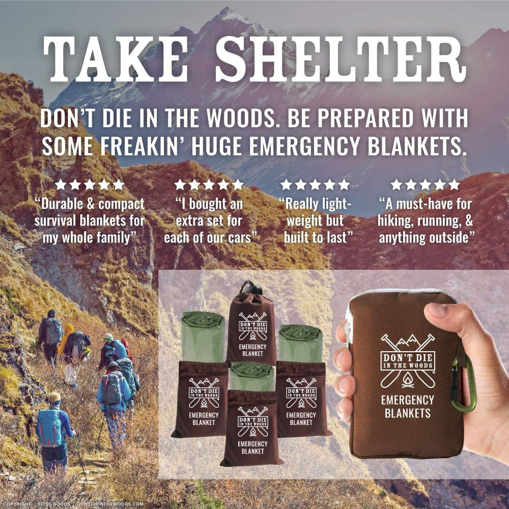 - Freakin’ Huge Emergency Blankets [4-Pack] Extra Large Thermal Mylar Space Blanket - One of the Ten Essentials Outdoor Survival Gear for Hiking Camping First Aid Kit (Green)