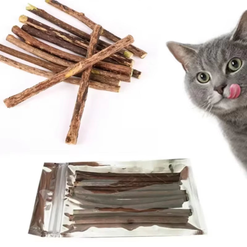 10/15/20 Pcs/Lot Catnip Stick Pet Cat Molar Toys Natural Wood Polygonum Sticks Cleaning Teeth Relieve Boredom Snacks Chews Toys